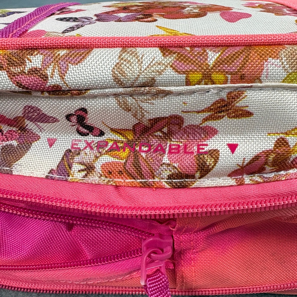 Arctic Zone Butterfly Print Expandable Insulated Lunch Bag Pink Recycled Fabric - Picture 7 of 10